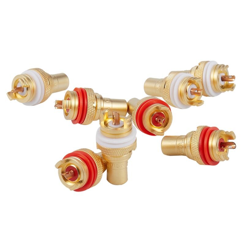 Top Deals 8 X CMC Gold Plated RCA Phono CHASSIS SOCKETS Female Professional AMP HIFI RCA Socket Gold Plated Lotus Female Seat